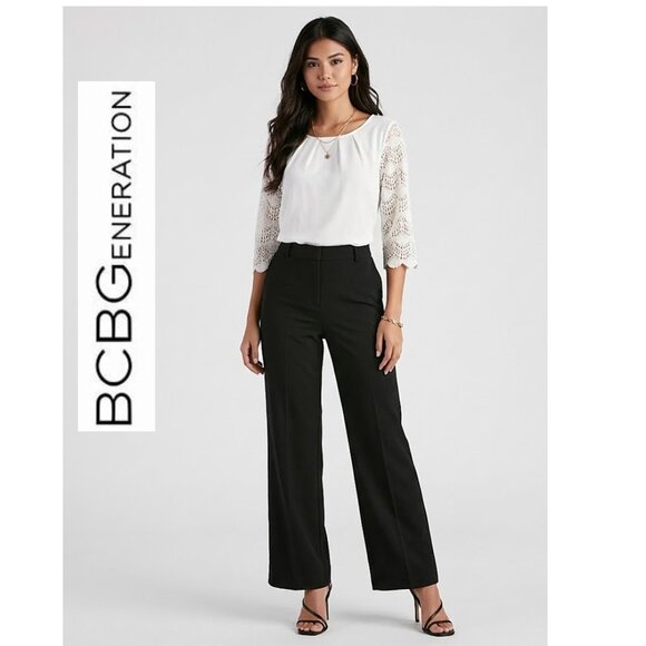 BCBGeneration - Boho ivory 3/4 lace sleeve blouse - Picture 2 of 11